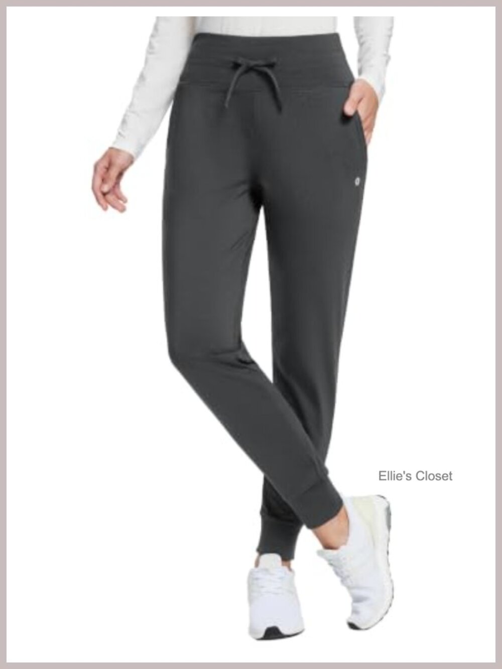 Fleece Lined Joggers - High Waist, Water Resistant, Deep Pockets